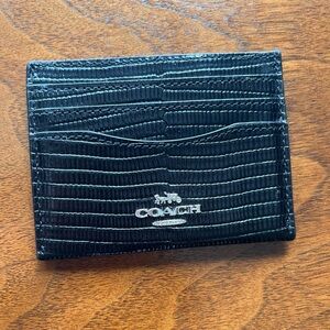 Coach Black Crocodile Card Case! Plenty of slots for Cards/ Cash! Super Cute!